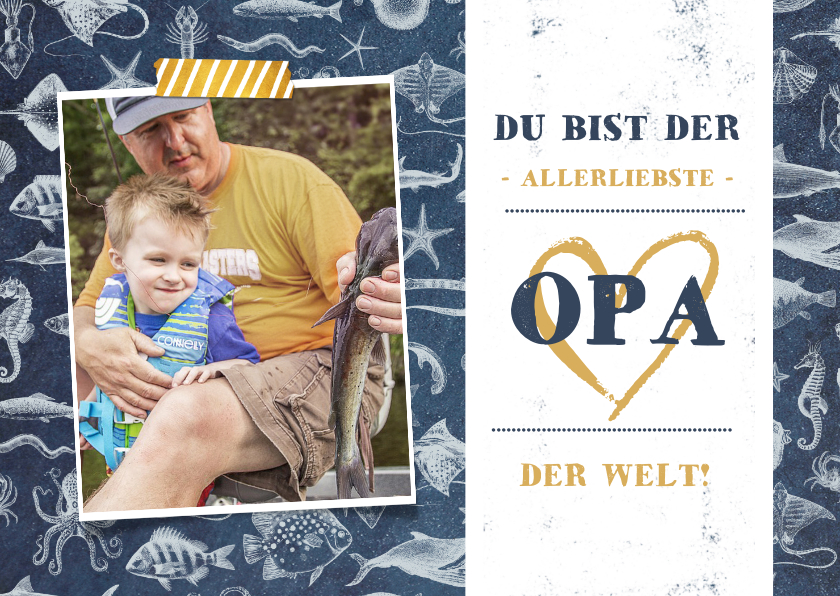 Vatertagskarten - Grußkarte für Opa Foto & Fische