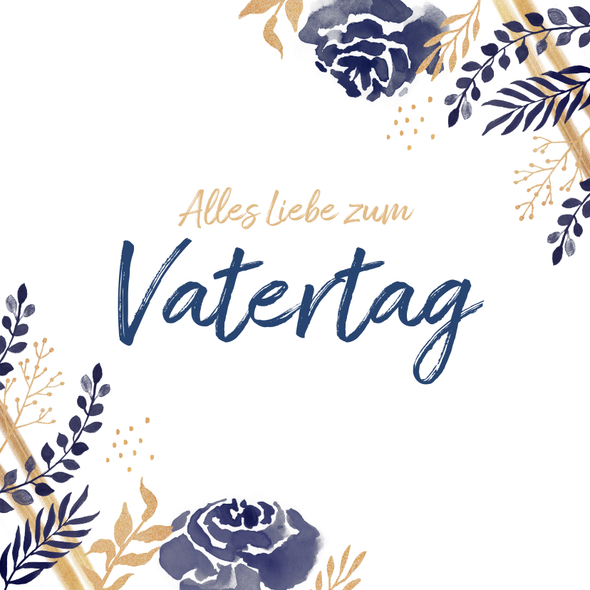 Vatertagskarten - Karte mit Blumenornamenten Vatertag