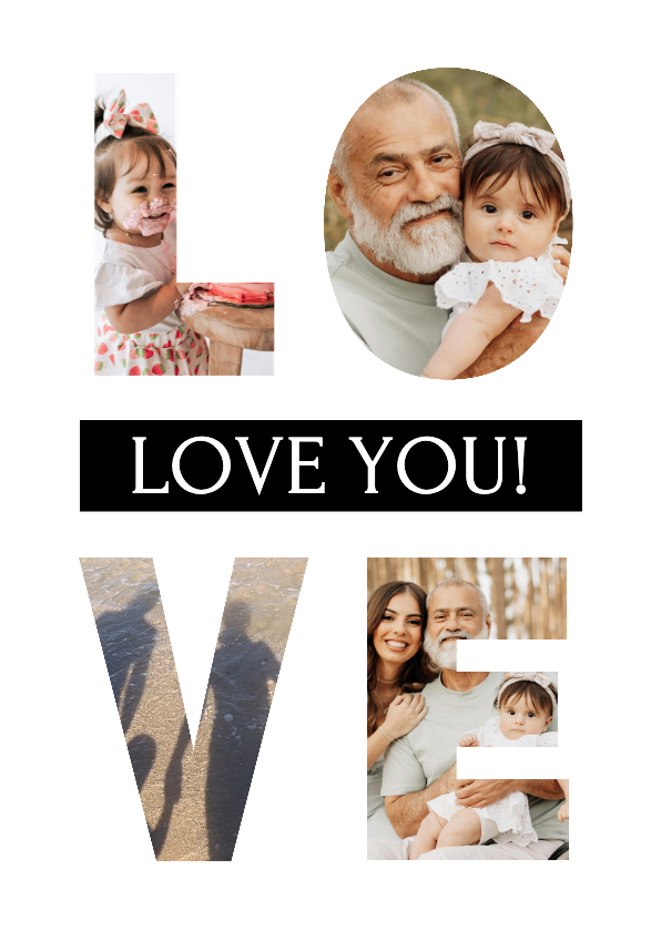 Vatertag 'Love you' Fotokarte in Buchstaben LOVE - Vatertagskarten Vatertagskarten - Vatertag 'Love you' Fotokarte in Buchstaben LOVE