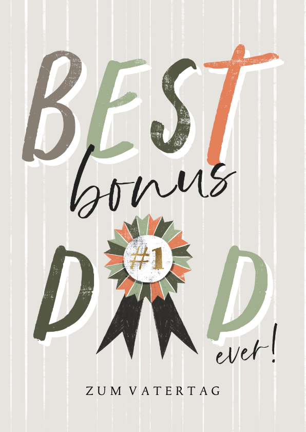 Vatertagskarte 'Best Bonus Dad Ever' - Vatertagskarten Vatertagskarten - Vatertagskarte 'Best Bonus Dad Ever'