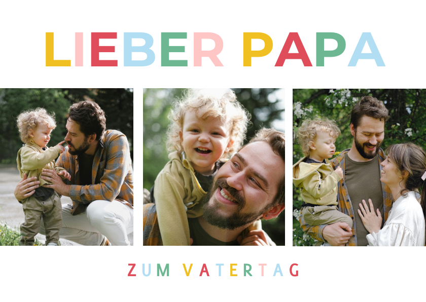 Vatertagskarten - Vatertagskarte bunte Fotoreihe