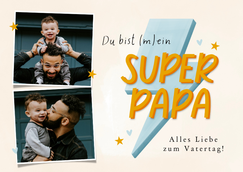 Vatertagskarten - Vatertagskarte 'Du bist mein Superpapa'
