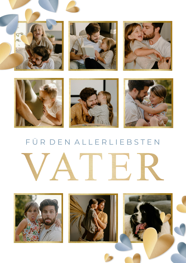 Vatertagskarten - Vatertagskarte Fotocollage mit Herzen