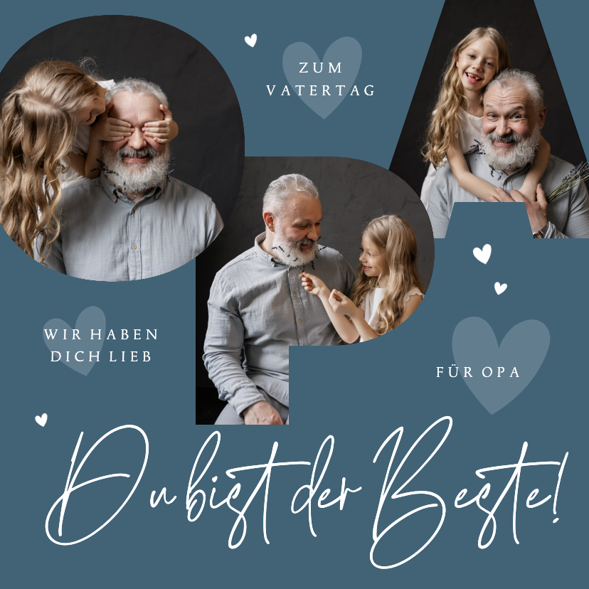 Vatertagskarte für den besten Opa Fotocollage - Vatertagskarten Vatertagskarten - Vatertagskarte für den besten Opa Fotocollage
