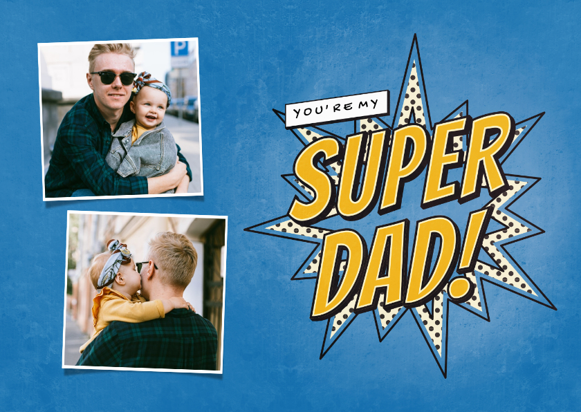 Vatertagskarten - Vatertagskarte mit Fotos Superdad