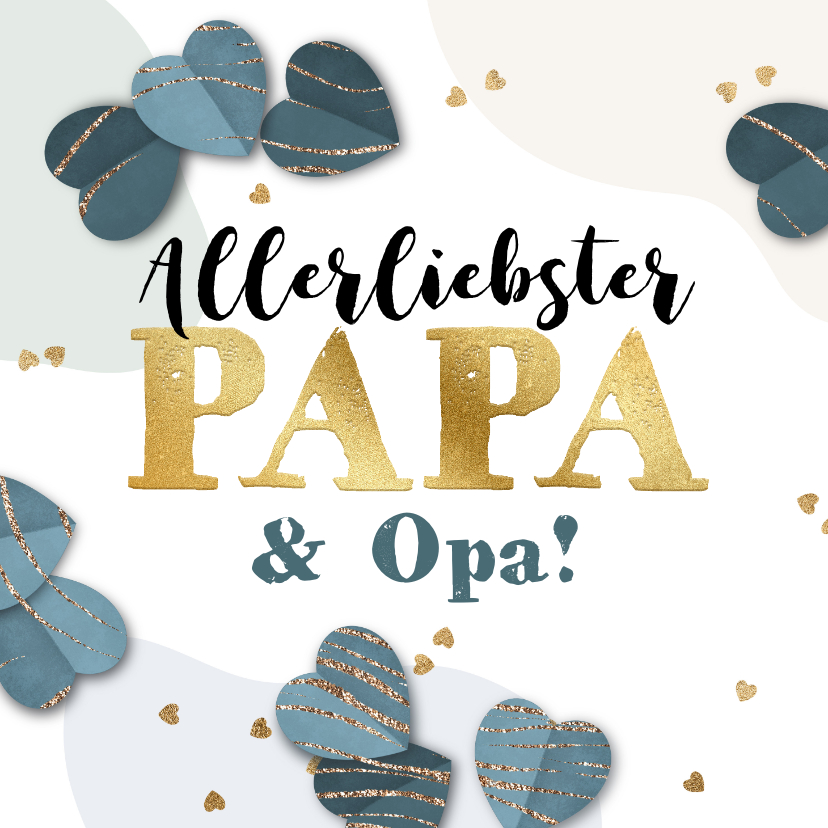 Vatertagskarten - Vatertagskarte mit Herzen für Papa & Opa