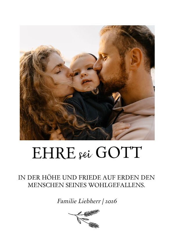 Weihnachtskarten - Christliche Weihnachtskarte Bibeltext und Foto
