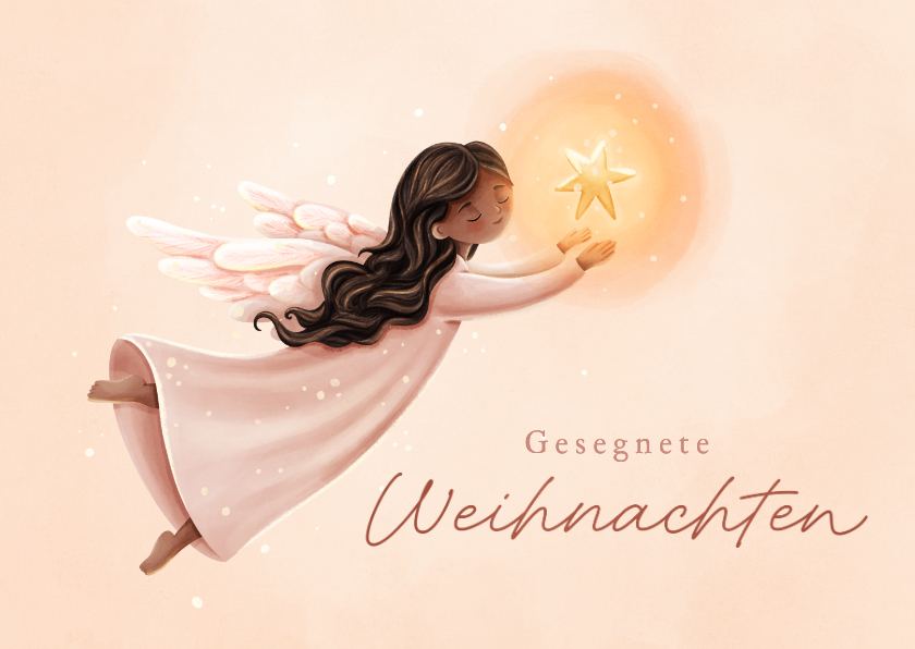 Christliche Weihnachtskarte Engel leuchtender Stern - Weihnachtskarten Weihnachtskarten - Christliche Weihnachtskarte Engel leuchtender Stern