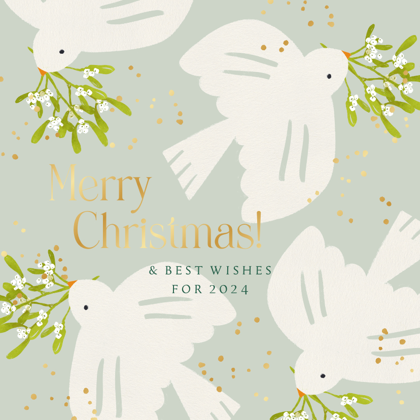 Weihnachtskarten - Edle Weihnachtskarte Friedenstauben 