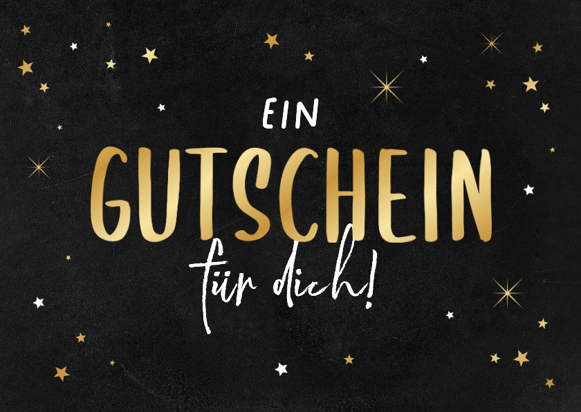 Weihnachtskarten - 'Ein Gutschein für dich' Gutscheinkarte Schriftzug