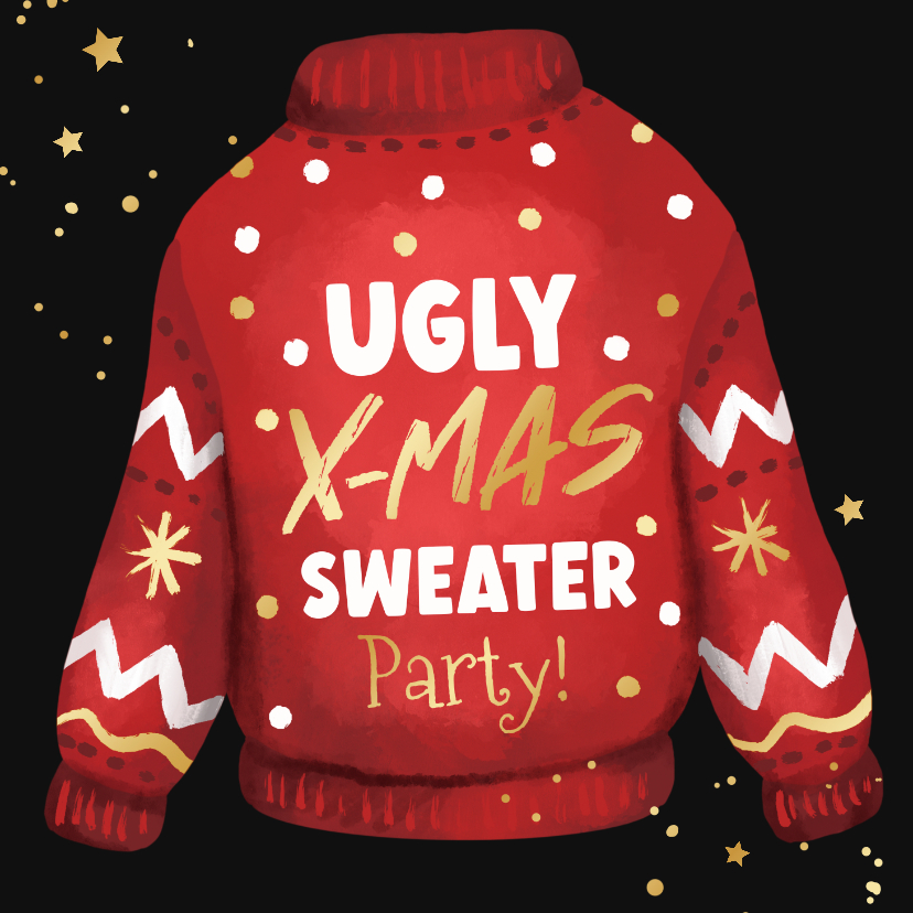 Weihnachtskarten - Einladung Weihnachtsparty 'Ugly Xmas Sweater'