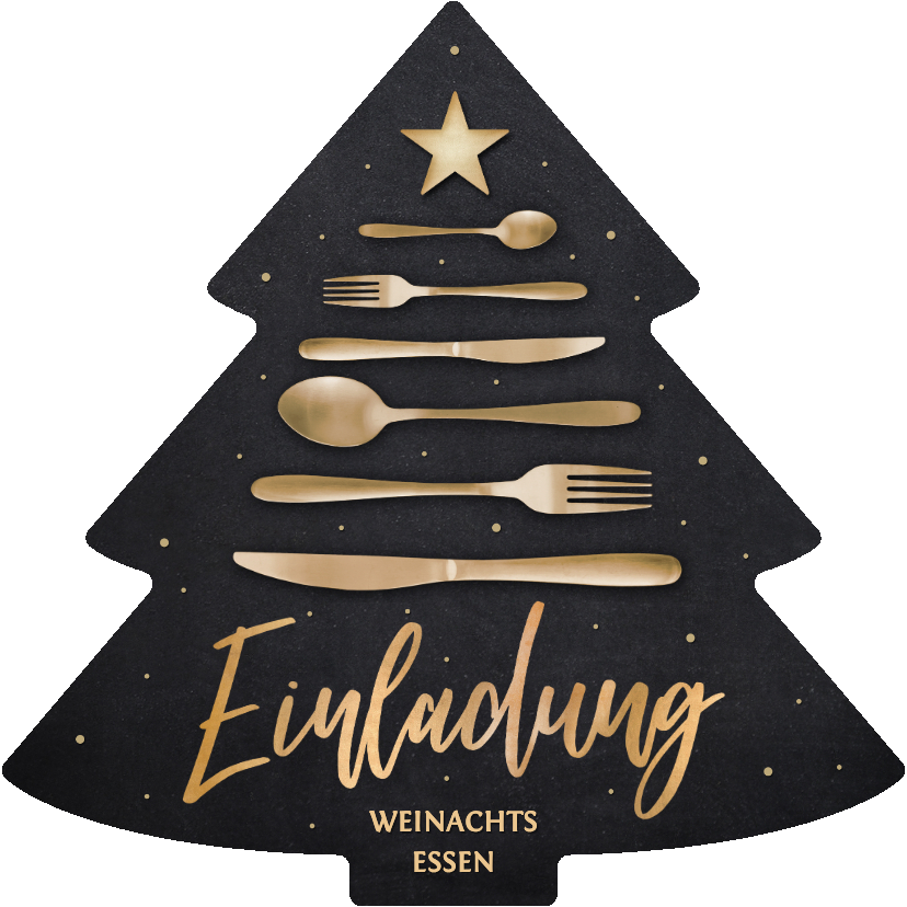 Einladungskarte Besteck Weihnachtsessen Weihnachtsbaum - Weihnachtskarten Weihnachtskarten - Einladungskarte Besteck Weihnachtsessen Weihnachtsbaum
