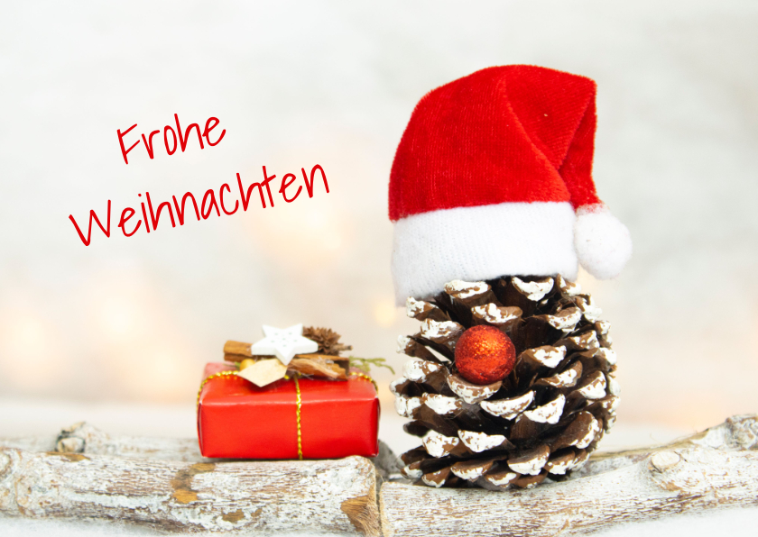 Weihnachtskarten - FairTrade-Weihnachtsgrüße Tannenzapfen-Weihnachtsmann
