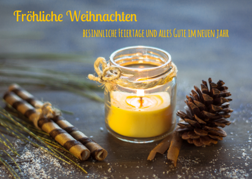 Weihnachtskarten - FairTrade Weihnachtskarte mit Kerze und Zimtstangen