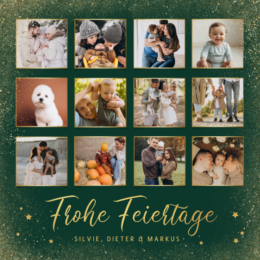 Foto-Grußkarte Frohe Feiertage Weihnachten grün - Weihnachtskarten Weihnachtskarten - Foto-Grußkarte Frohe Feiertage Weihnachten grün