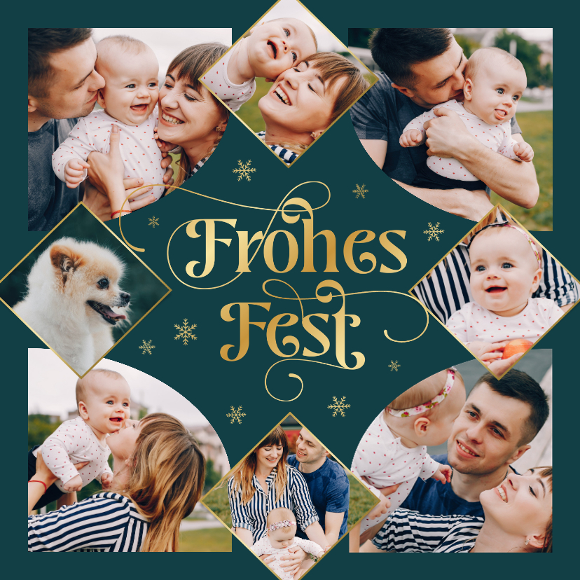 Foto-Karte Weihnachtsgrüße Familienfotos 'Frohes Fest' - Weihnachtskarten Weihnachtskarten - Foto-Karte Weihnachtsgrüße Familienfotos 'Frohes Fest'