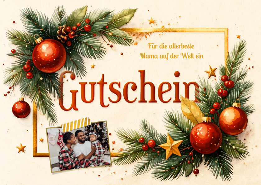 Weihnachtskarten - Foto-Weihnachtskarte Geschenkgutschein Weihnachtsdeko