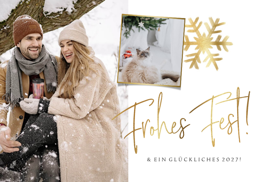 Foto-Weihnachtskarte Goldakzente - Weihnachtskarten Weihnachtskarten - Foto-Weihnachtskarte Goldakzente