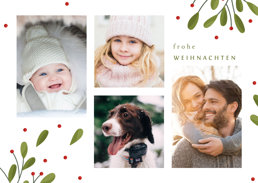 Foto-Weihnachtskarte in botanischem Look - Weihnachtskarten Weihnachtskarten - Foto-Weihnachtskarte in botanischem Look