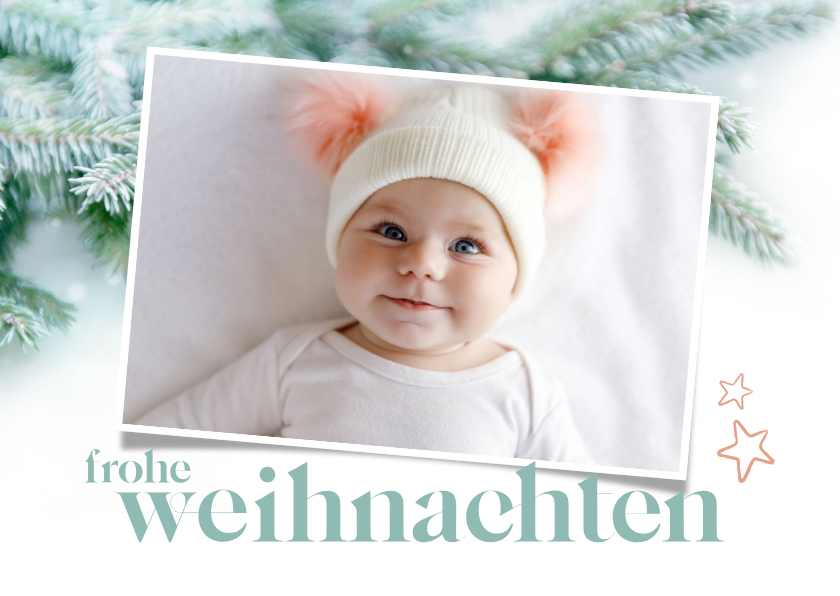 Foto-Weihnachtskarte natürliche Tannenzweige - Weihnachtskarten Weihnachtskarten - Foto-Weihnachtskarte natürliche Tannenzweige