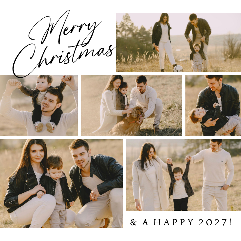 Fotocollage 'Merry Christmas' Weihnachtskarte - Weihnachtskarten Weihnachtskarten - Fotocollage 'Merry Christmas' Weihnachtskarte