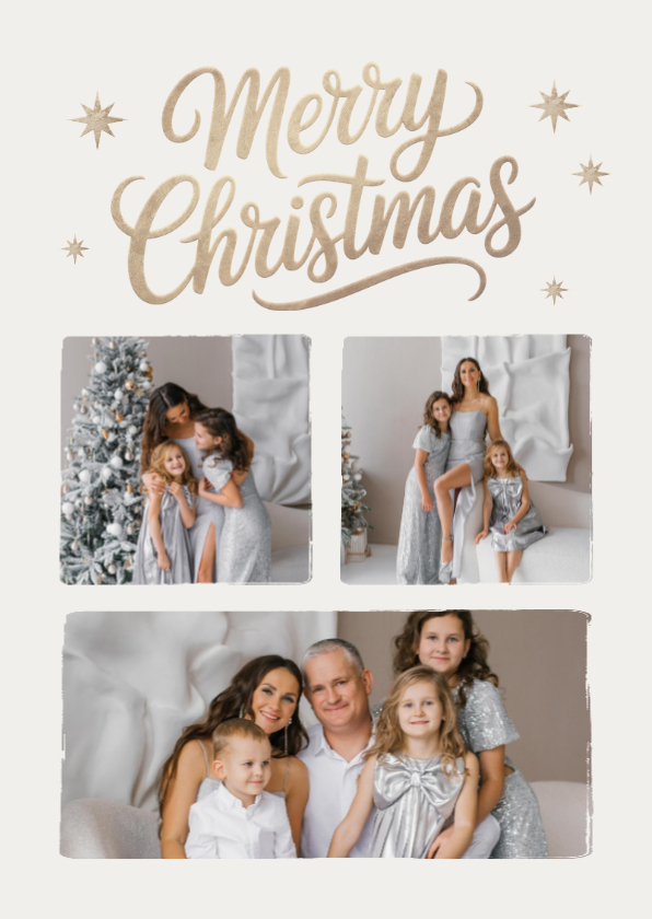 Weihnachtskarten - Fotocollage Weihnachtskarte 'Merry Christmas' schlicht 
