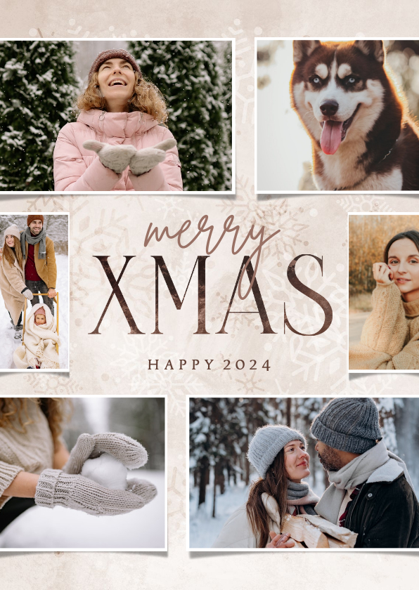 Fotocollage-Weihnachtskarte 'Merry XMAS' - Weihnachtskarten Weihnachtskarten - Fotocollage-Weihnachtskarte 'Merry XMAS'