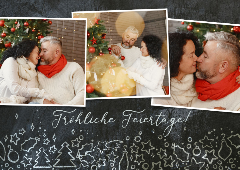 Weihnachtskarten - Fotoweihnachtskarte im Tafellook