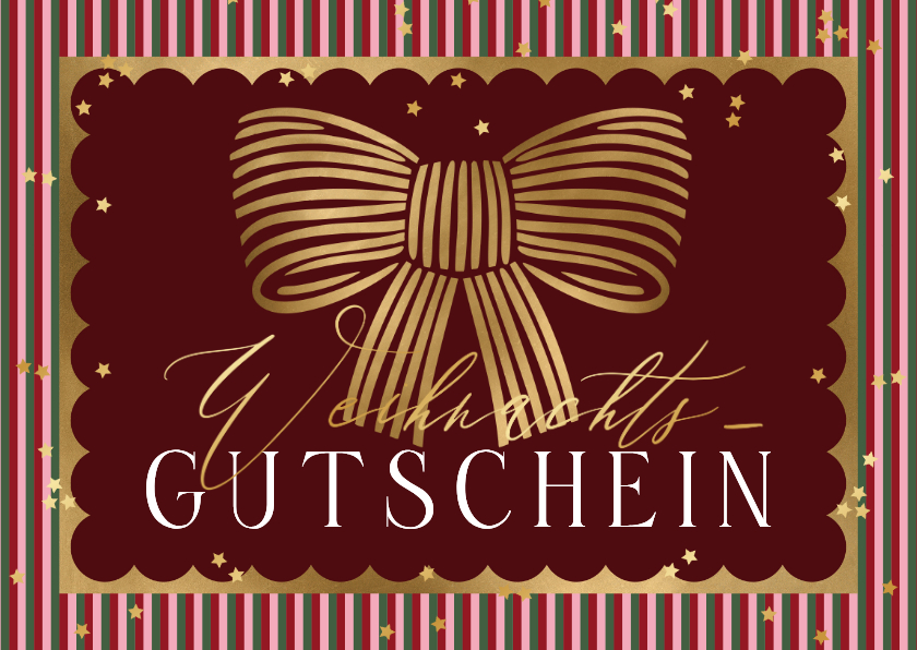 Geschenkgutscheinkarte Weihnachten Schleife - Weihnachtskarten Weihnachtskarten - Geschenkgutscheinkarte Weihnachten Schleife