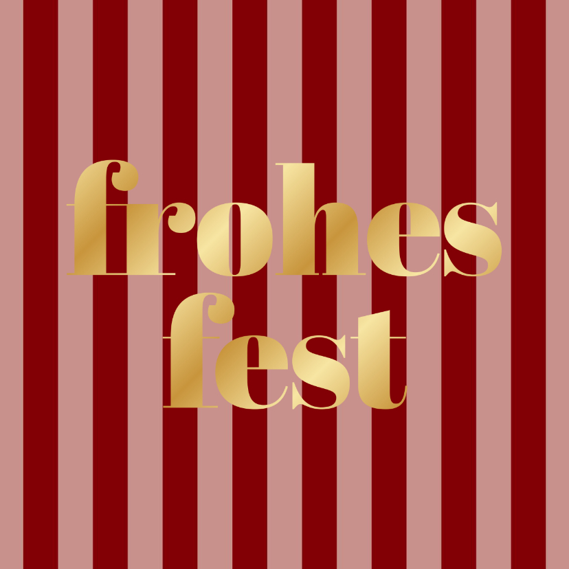 Gestreifte Weihnachtskarte Frohes Fest rosa-rot - Weihnachtskarten Weihnachtskarten - Gestreifte Weihnachtskarte Frohes Fest rosa-rot