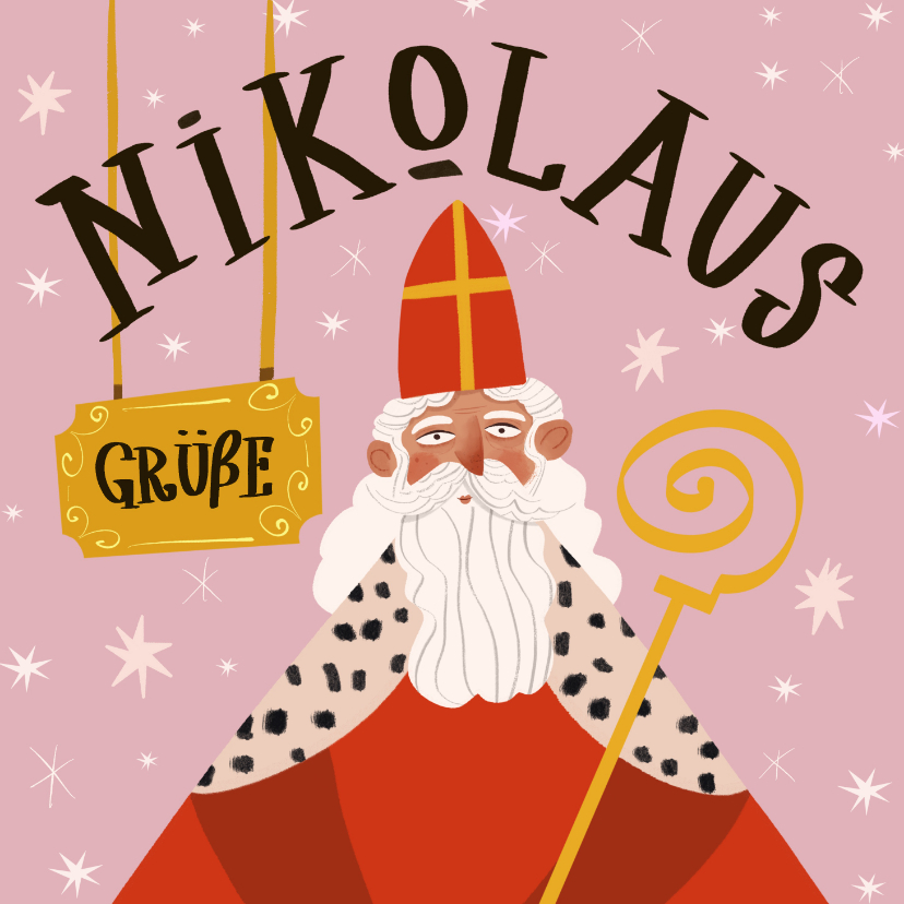 Weihnachtskarten - Grußkarte 'Grüße vom Nikolaus'