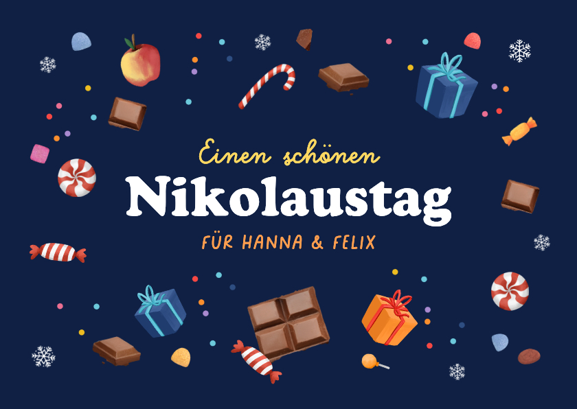 Grußkarte Nikolaustag Süßigkeiten - Weihnachtskarten Weihnachtskarten - Grußkarte Nikolaustag Süßigkeiten