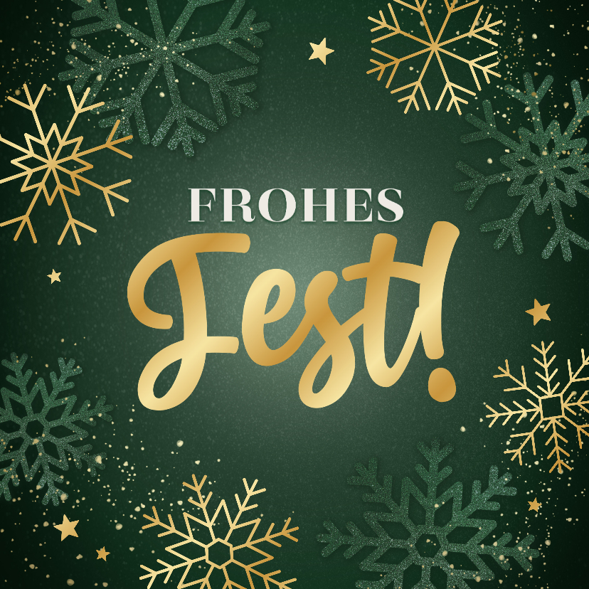 Weihnachtskarten - Grußkarte Weihnachten 'Frohes Fest' mit Gold