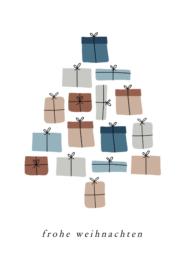 Weihnachtskarten - Grußkarte Weihnachtsbaum aus Geschenken