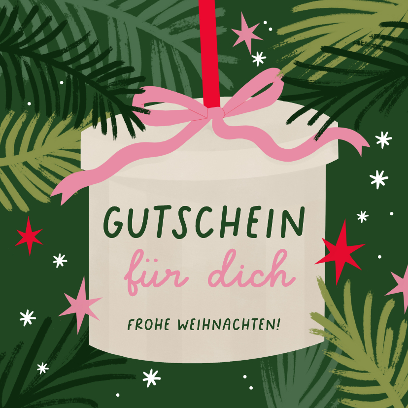 Weihnachtskarten - Karte für Gutschein zu Weihnachtsgeschenk