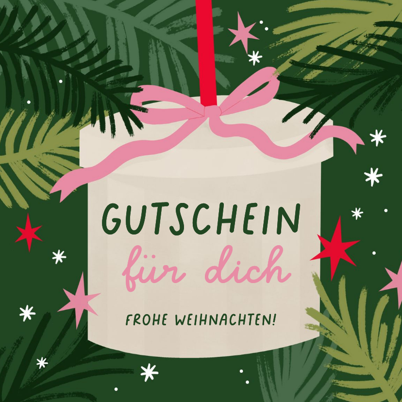 Karte für Gutschein zu Weihnachtsgeschenk - Weihnachtskarten Weihnachtskarten - Karte für Gutschein zu Weihnachtsgeschenk