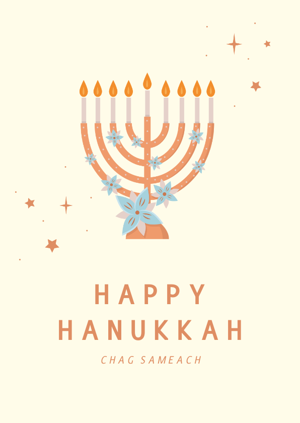 Weihnachtskarten - Karte 'Happy Hanukkah' mit Menora