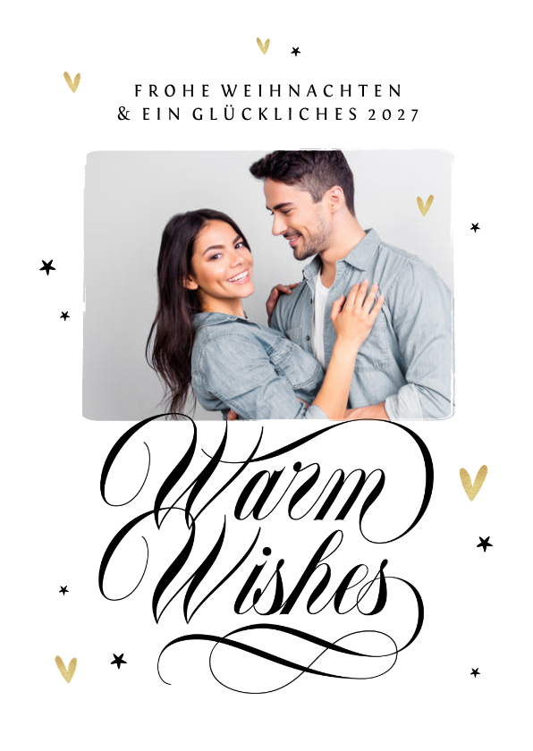 Karte Weihnachten mit Foto 'Warm wishes' - Weihnachtskarten Weihnachtskarten - Karte Weihnachten mit Foto 'Warm wishes'