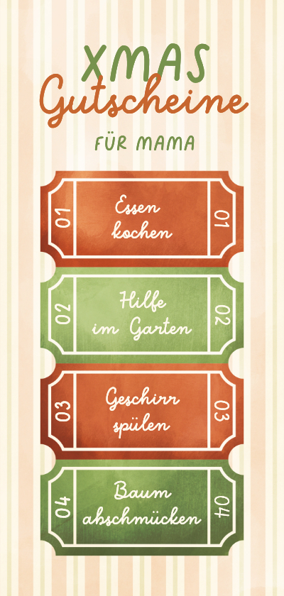 Karte XMAS-Gutscheine - Weihnachtskarten Weihnachtskarten - Karte XMAS-Gutscheine