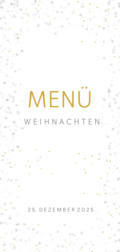 Weihnachtskarten - Klassische Menükarte Weihnachten mit Sternchen