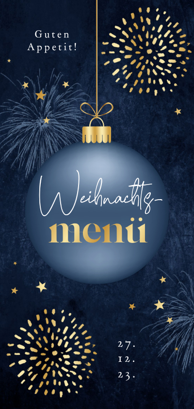 Menükarte zum Weihnachtsessen Weihnachtskugeln - Weihnachtskarten Weihnachtskarten - Menükarte zum Weihnachtsessen Weihnachtskugeln