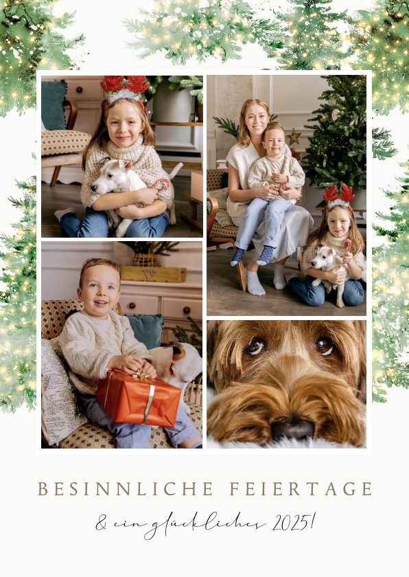 Weihnachtskarten -  Moderne Fotocollage Weihnachtsbäume