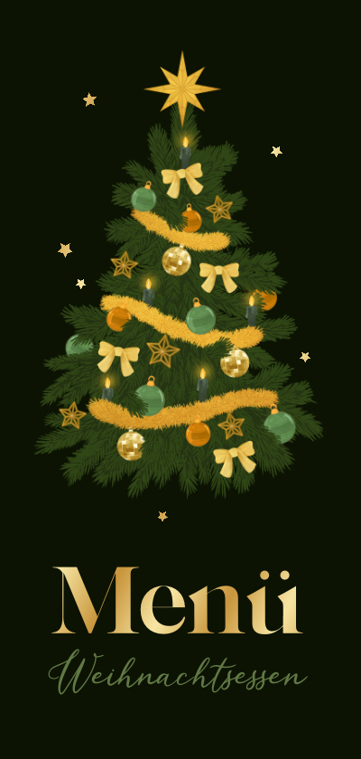 Weihnachtskarten - Nostalgische Menükarte Tannenbaum