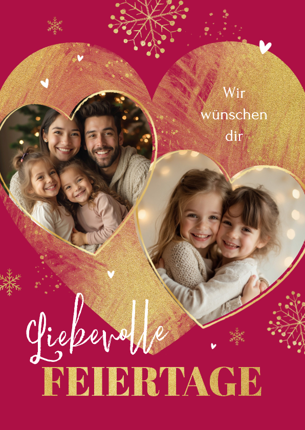 Weihnachtskarten - SOS Kinderdörfer Weihnachtskarte Herzen mit Fotos