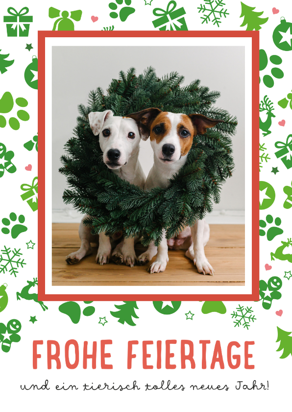 Tierische Weihnachtsgrüße mit großem Foto - Weihnachtskarten Weihnachtskarten - Tierische Weihnachtsgrüße mit großem Foto