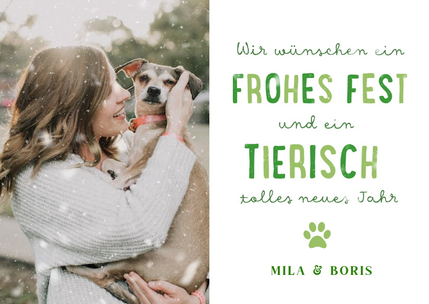 Tierische Weihnachtsgrußkarte - Weihnachtskarten Weihnachtskarten - Tierische Weihnachtsgrußkarte