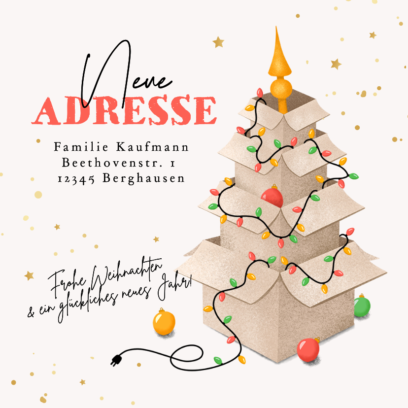 Umzug Weihnachtszeit Karton-Weihnachtsbaum - Weihnachtskarten Weihnachtskarten - Umzug Weihnachtszeit Karton-Weihnachtsbaum