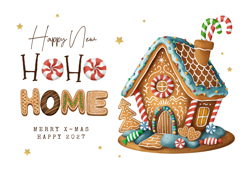 Umzugskarte Weihnachten 'Ho ho home' - Weihnachtskarten Weihnachtskarten - Umzugskarte Weihnachten 'Ho ho home'