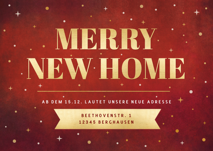 Weihnachtskarten - Umzugskarte Weihnachten/Neujahr 'Merry New Home'