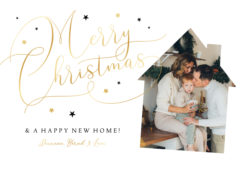 Weihnachtskarten - Umzugsweihnachtskarte mit Foto in Haus